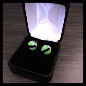 Onyx & Green Turquoise Earrings